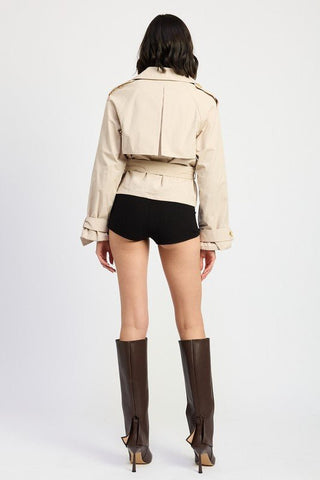 Cropped Trench Coat from Trench Coats collection you can buy now from Fashion And Icon online shop