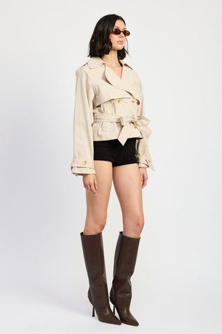 Cropped Trench Coat from Trench Coats collection you can buy now from Fashion And Icon online shop