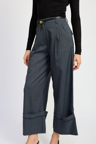 Cuffed Dress Pants from Wide leg Pants collection you can buy now from Fashion And Icon online shop