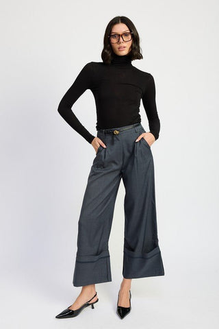 Cuffed Dress Pants from Wide leg Pants collection you can buy now from Fashion And Icon online shop