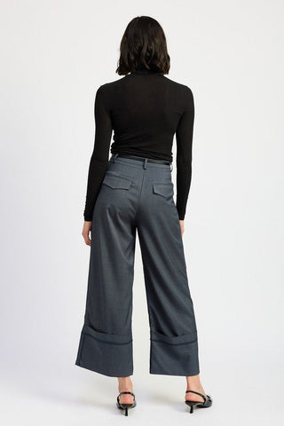 Cuffed Dress Pants from Wide leg Pants collection you can buy now from Fashion And Icon online shop