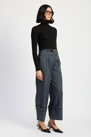 Cuffed Dress Pants from Wide leg Pants collection you can buy now from Fashion And Icon online shop