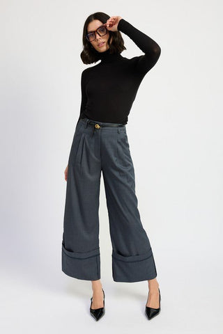 Cuffed Dress Pants from Wide leg Pants collection you can buy now from Fashion And Icon online shop