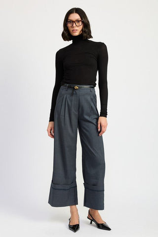 Cuffed Dress Pants from Wide leg Pants collection you can buy now from Fashion And Icon online shop