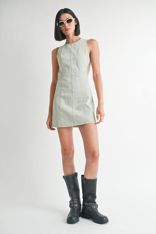 Denim Mini Dress with Cutout Detail from Mini Dresses collection you can buy now from Fashion And Icon online shop