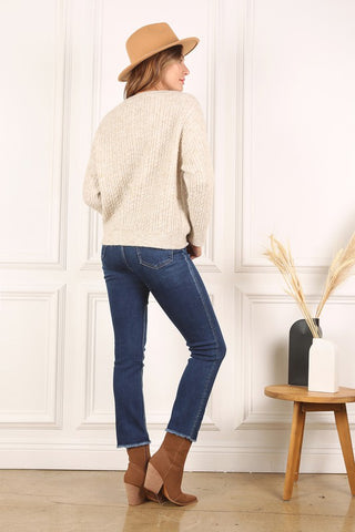 Beige Cable Knit Sweater