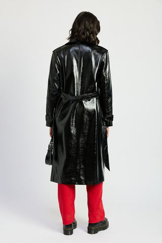 Faux Leather Trench Coat from Trench Coats collection you can buy now from Fashion And Icon online shop