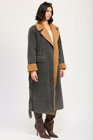 Faux Shearling Denim Coat from Coats & Jackets collection you can buy now from Fashion And Icon online shop