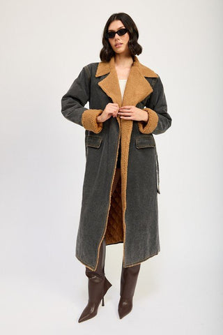 Faux Shearling Denim Coat from Coats & Jackets collection you can buy now from Fashion And Icon online shop