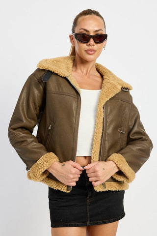 Faux Shearling Jacket from Jackets collection you can buy now from Fashion And Icon online shop