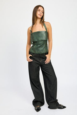 Fleece Lined Denim Pants from Wide leg Jeans collection you can buy now from Fashion And Icon online shop