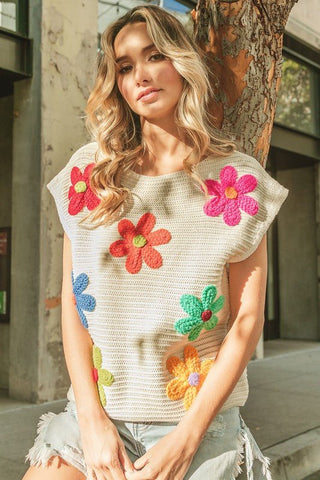 Floral Crochet Top from Knit Vests collection you can buy now from Fashion And Icon online shop