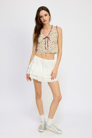 Floral Ruched Top from Crop Tops collection you can buy now from Fashion And Icon online shop