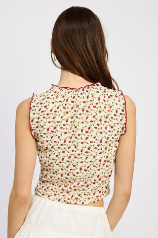 Floral Ruched Top from Crop Tops collection you can buy now from Fashion And Icon online shop