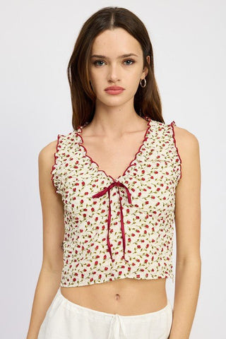 Floral Ruched Top from Crop Tops collection you can buy now from Fashion And Icon online shop