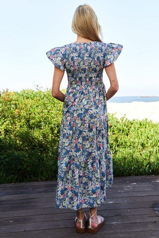 Floral Smocking Maxi Dress from Mixi Dress collection you can buy now from Fashion And Icon online shop