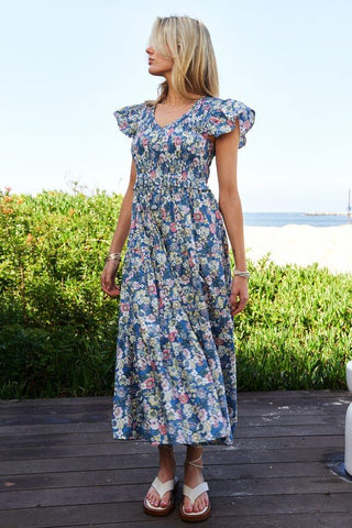 Floral Smocking Maxi Dress from Mixi Dress collection you can buy now from Fashion And Icon online shop