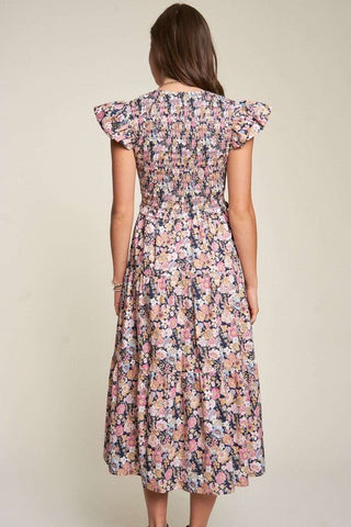 Floral Smocking Maxi Dress from Mixi Dress collection you can buy now from Fashion And Icon online shop