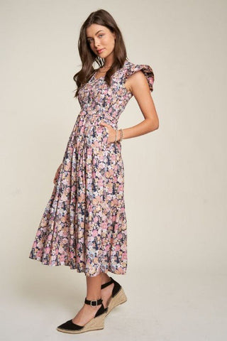 Floral Smocking Maxi Dress from Mixi Dress collection you can buy now from Fashion And Icon online shop