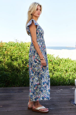 Floral Smocking Maxi Dress from Mixi Dress collection you can buy now from Fashion And Icon online shop