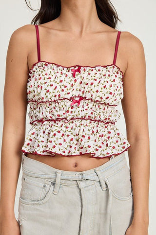 Floral Tiered Top from Crop Tops collection you can buy now from Fashion And Icon online shop