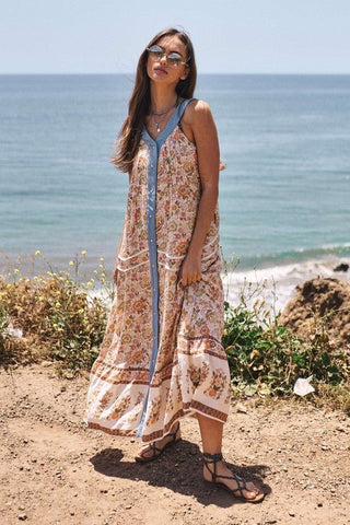 Floral V - Neckline Sleeveless Maxi Dress from Maxi Dress collection you can buy now from Fashion And Icon online shop