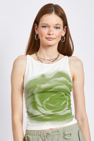 Flower Print Tank Top from Crop Tops collection you can buy now from Fashion And Icon online shop