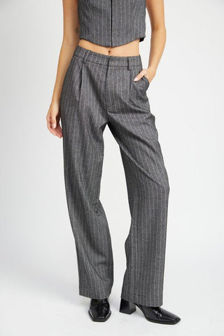 Gray Pinstripe Pants from Pants collection you can buy now from Fashion And Icon online shop