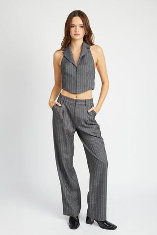 Gray Pinstripe Pants from Pants collection you can buy now from Fashion And Icon online shop