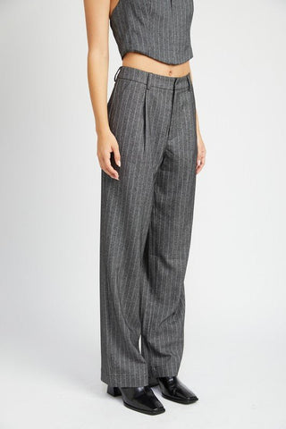 Gray Pinstripe Pants from Pants collection you can buy now from Fashion And Icon online shop