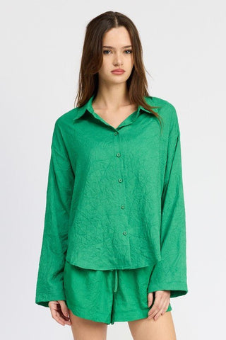 Green Oversized Button Down Shirt from Shirts collection you can buy now from Fashion And Icon online shop