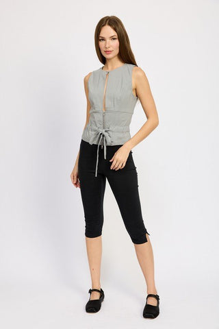 Grey Cutout Top from Blouses collection you can buy now from Fashion And Icon online shop