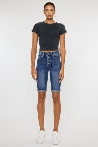 High Rise Denim Bermuda Shorts from Denim Shorts collection you can buy now from Fashion And Icon online shop