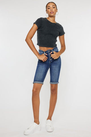 High Rise Denim Bermuda Shorts from Denim Shorts collection you can buy now from Fashion And Icon online shop