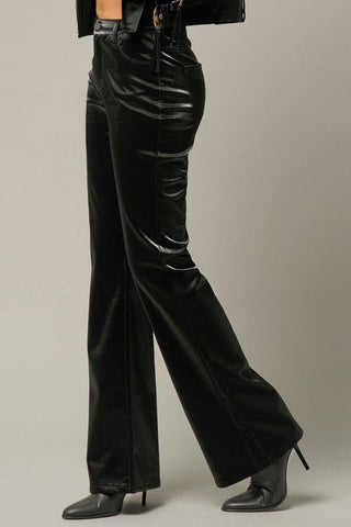 High Rise Shiny Flare Pants from Flare Pants collection you can buy now from Fashion And Icon online shop