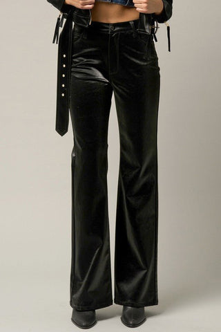 High Rise Shiny Flare Pants from Flare Pants collection you can buy now from Fashion And Icon online shop