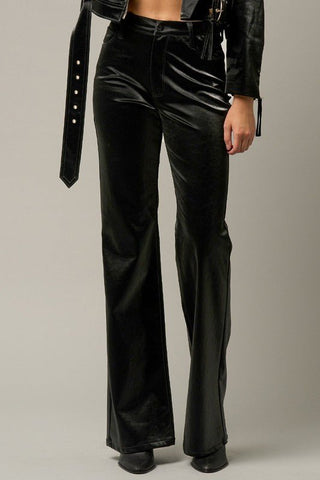 High Rise Shiny Flare Pants from Flare Pants collection you can buy now from Fashion And Icon online shop