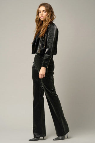 High Rise Shiny Flare Pants from Flare Pants collection you can buy now from Fashion And Icon online shop