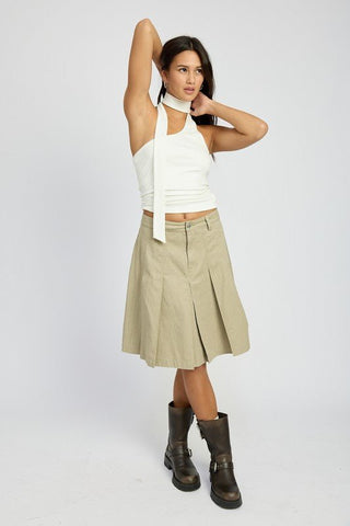 Knee Length Pleated Skirt from Midi Skirts collection you can buy now from Fashion And Icon online shop
