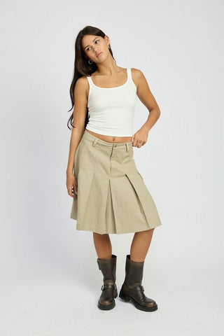 Knee Length Pleated Skirt from Midi Skirts collection you can buy now from Fashion And Icon online shop