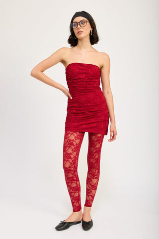 Lace Tube Dress and Lace Leggings from Mini Dresses collection you can buy now from Fashion And Icon online shop