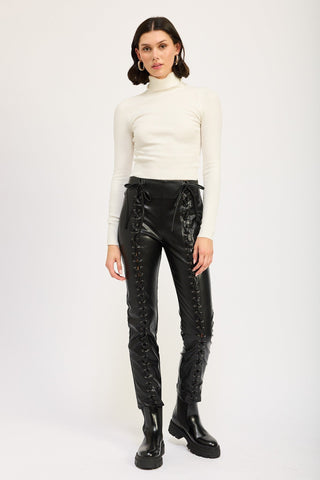 Lace Up Leather Pants from Leather Pants collection you can buy now from Fashion And Icon online shop