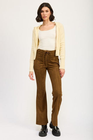 Lace Up Suede Flared Pants from Wide leg Pants collection you can buy now from Fashion And Icon online shop