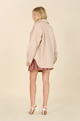 Light beige shacket with pockets from collection you can buy now from Fashion And Icon online shop