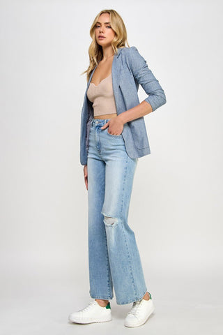 Light Blue Relaxed Fit Wide Leg Jeans from Wide leg Jeans collection you can buy now from Fashion And Icon online shop