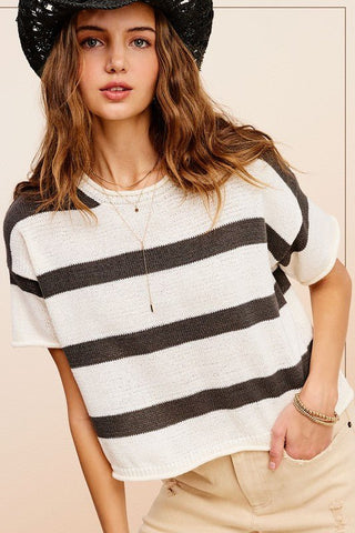 Lightweight Striped Top from Sweater Top collection you can buy now from Fashion And Icon online shop