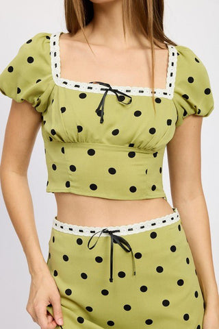 Lily Polka Dot Top from Crop Tops collection you can buy now from Fashion And Icon online shop