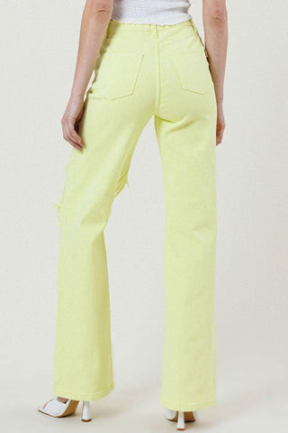 Lime High Waisted Distressed Jeans from Jeans collection you can buy now from Fashion And Icon online shop