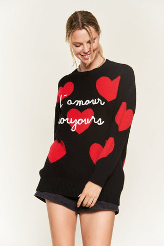 Long Sleeve Oversized Heart Print Sweater from Long Sleeve Top collection you can buy now from Fashion And Icon online shop