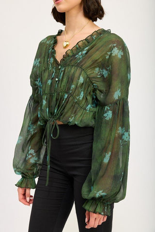 Long Sleeve Ruffle Blouse from Long Sleeve Top collection you can buy now from Fashion And Icon online shop